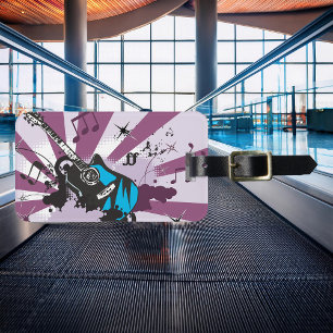 Blue Guitar Luggage Tag
