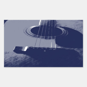 Blue Guitar Rectangular Sticker