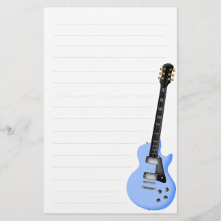 blue guitar stationary paper