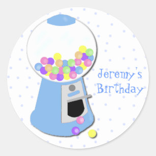 Blue Gumball Machine Party Sticker
