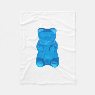 Blue Gummybear Illustration Fleece Blanket