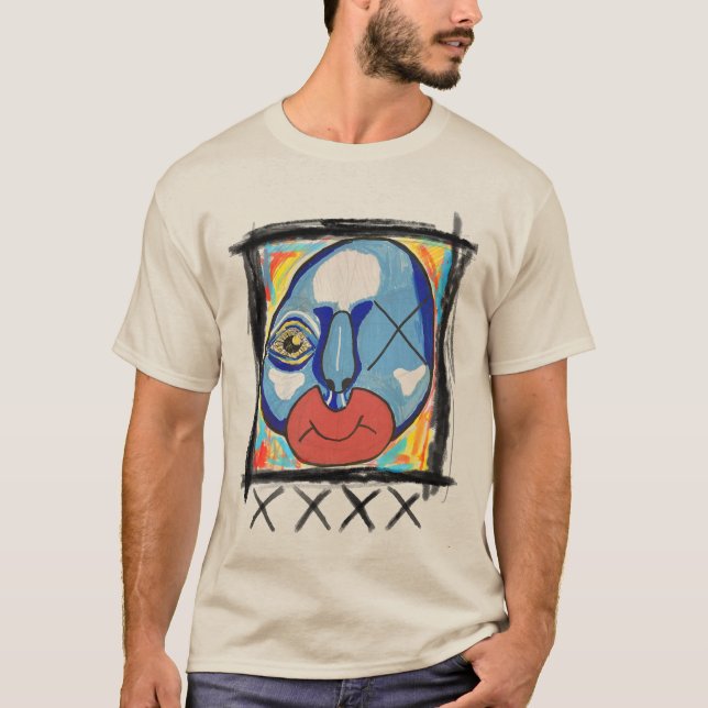 Blue Guy mixed media  T-Shirt (Front)