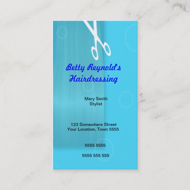 Blue Haidressing Business Card (Front)