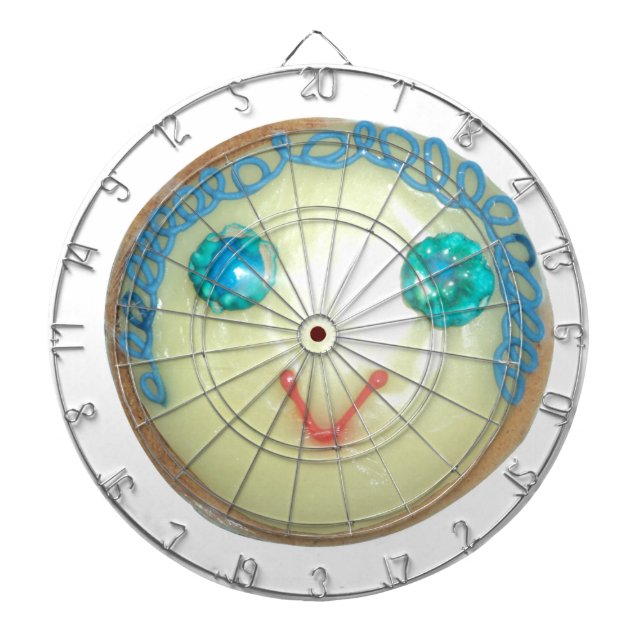 Blue Hair Emoji Art Print/Graphic Dartboard (Front)