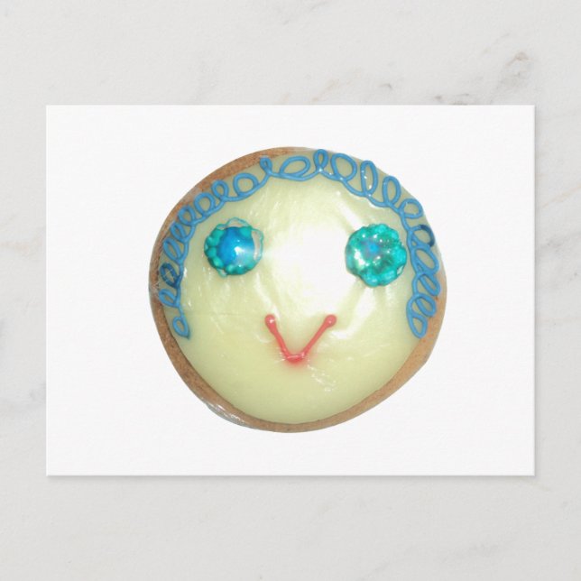 Blue Hair Emoji Art Print/Graphic Postcard (Front)