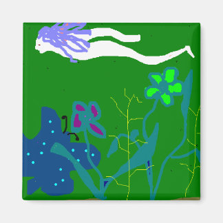 blue hair swim magnet