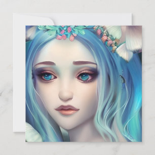 Blue Haired Fairy Fantasy Art