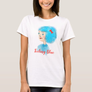 Blue Haired Lady Retro Girl T-Shirt