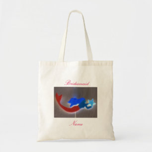 Blue-haired mermaid bridesmaid tote bag