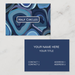 Blue Half Circles Abstract Geometric Business Card