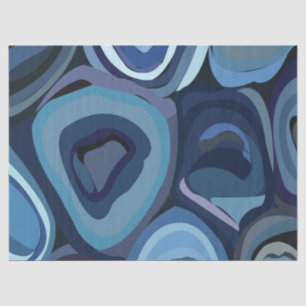Blue Half Circles Abstract Geometric Tissue Paper