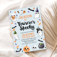 Blue Halloween Fourever Spooky 4th Birthday