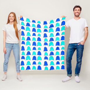 Blue Halloween Ghosts Fleece Blanket