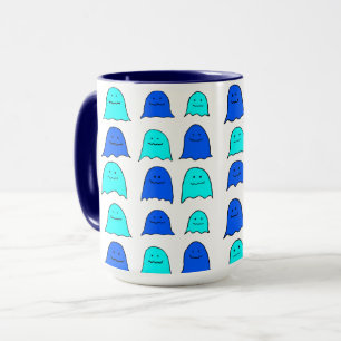 Blue Halloween Ghosts Mug