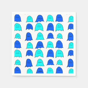 Blue Halloween Ghosts Napkin
