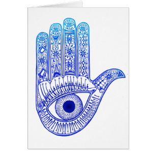 Blue Hamsa Hand / Evil Eye Defence / Hand of Mary