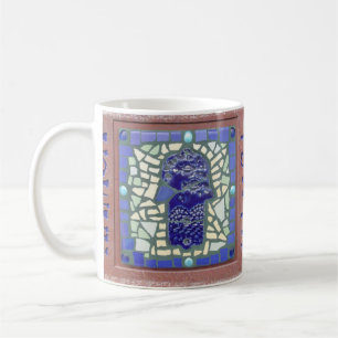 Blue Hamsa Mosaic Yellow and Green Coffee Mug