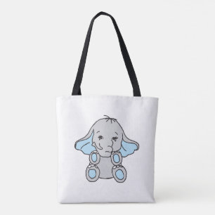 Blue Hand Drawn Elephant Pattern Elephant Cartoon Tote Bag