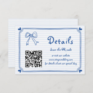 Blue Hand drawn scribble stripes wedding Enclosure