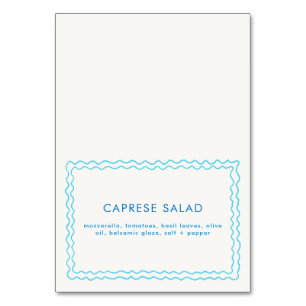 Blue Hand Drawn Squiggle Frame Food Label Card
