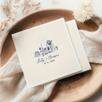 Blue Hand Drawn Wedding