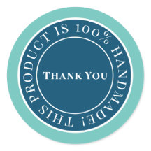 Blue Handmade Tag Sticker