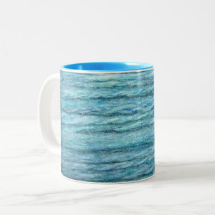 blue handspun Two-Tone coffee mug