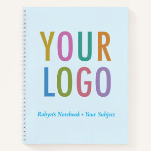 Blue Handwriting Practice Notebook Custom Logo