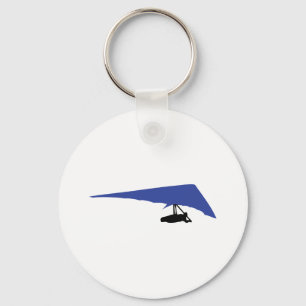 blue hang-glider icon key ring