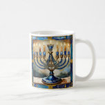 Blue Hanukkah Menorah Coffee Mug<br><div class="desc">You are viewing The Lee Hiller Photography Art and Designs Collection of Home and Office Decor,  Apparel,  Gifts and Collectibles. The Designs include Lee Hiller Photography and Mixed Media Digital Art Collection http://LeeHiller.com</div>