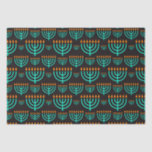 Blue Hanukkah Menorah Tissue Paper<br><div class="desc">A Festive Blue Festival Of Lights Menorah Tissue Paper For Hanukkah Gifts</div>