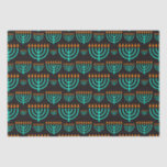 Blue Hanukkah Menorah Tissue Paper<br><div class="desc">A Festive Blue Festival Of Lights Menorah Tissue Paper For Hanukkah Gifts</div>