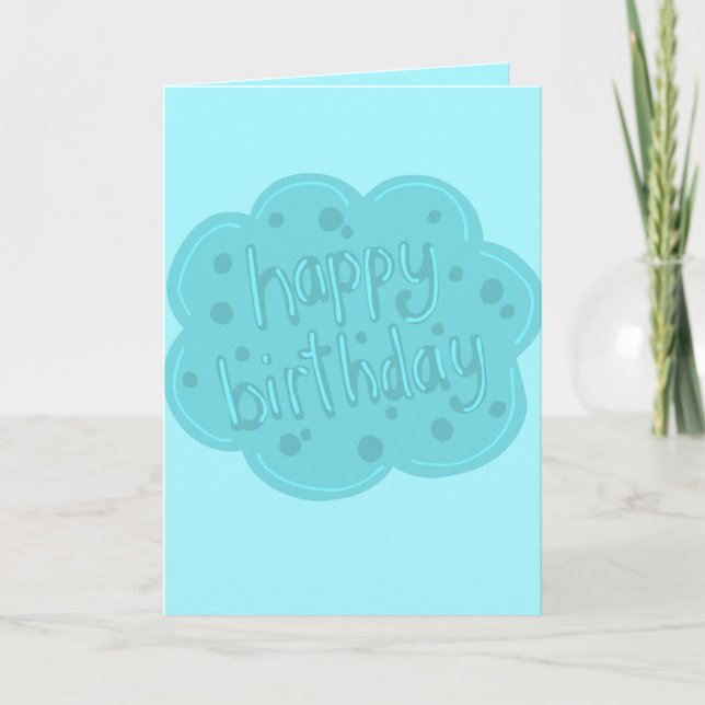 Blue Happy Birthday Card (Front)