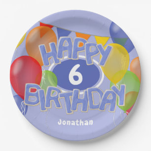 blue happy birthday cutout cookies w balloons paper plate