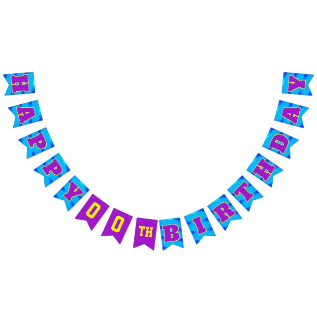 BLUE Happy Birthday | Editable Bunting (All)