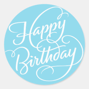 BLUE HAPPY BIRTHDAY   STICKER