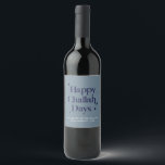 Blue Happy Challah Days Funny Hanukkah Holiday Wine Label<br><div class="desc">© Gorjo Designs. Made for you via the Zazzle platform.

// Need help customising your design? Got other ideas? Feel free to contact me (Zoe) directly via the contact button below.</div>