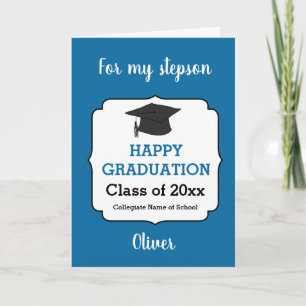 Blue Happy Graduation Class of 2027 for Stepson Card