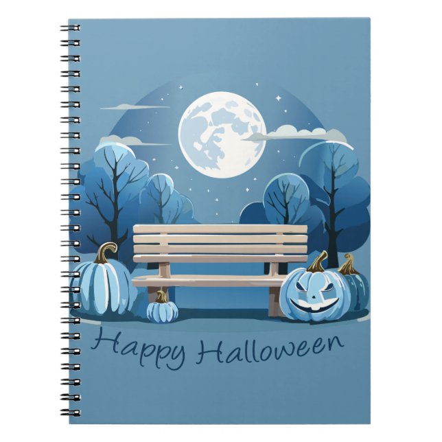 Blue Happy Halloween Notebook (Front)