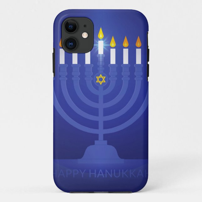 blue happy hanukkah Case-Mate iPhone case (Back)