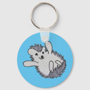 Blue Happy Hedgehog Key Ring