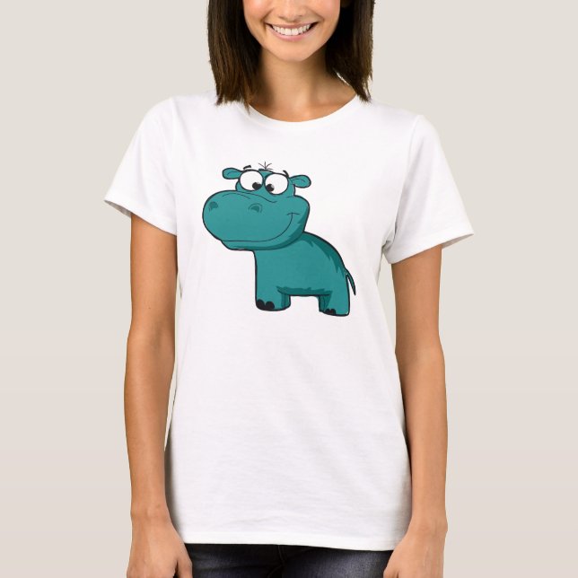 Blue Happy Hippo T-Shirt (Front)