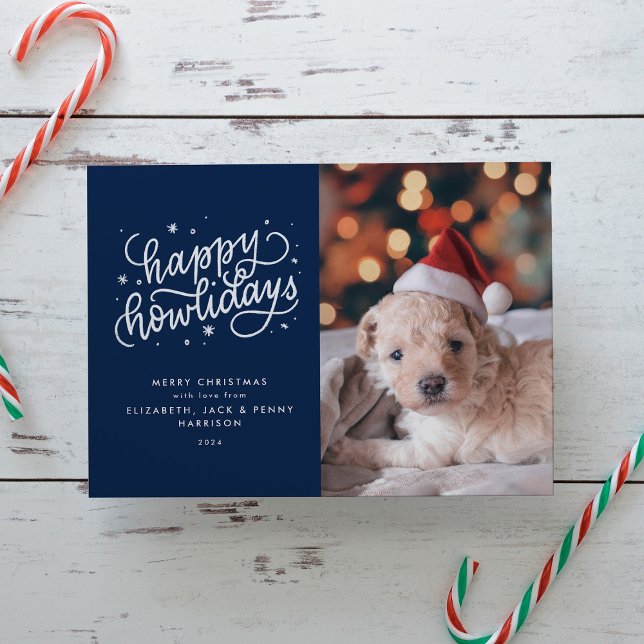 Blue Happy Howlidays Christmas Holiday Card (Creator Uploaded)