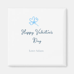 Blue happy Valentine's day love name flower rustic Magnet