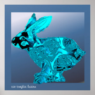 Blue Hare Poster