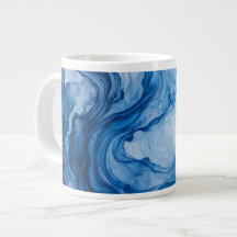 Blue Harmonious Flow Blue White Abstract