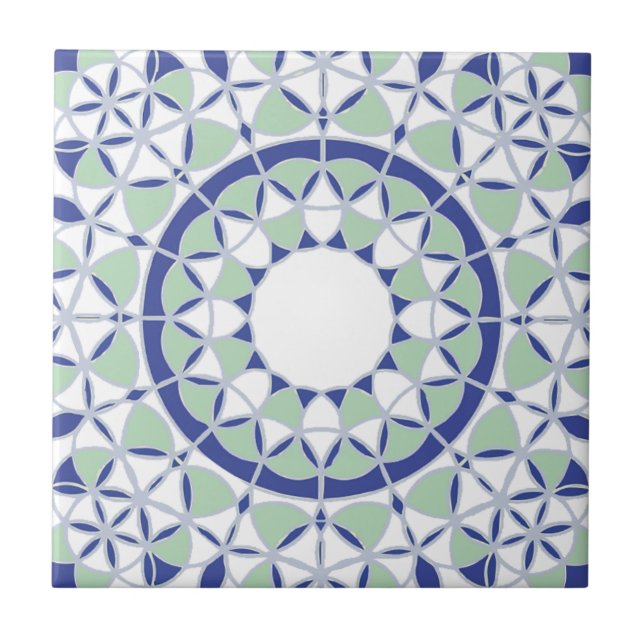 Blue Harmony Ceramic Tile (Front)
