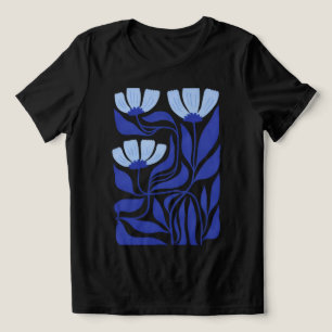 Blue Harmony Women’s Abstract Floral T‑Shirt Tri-Blend Shirt