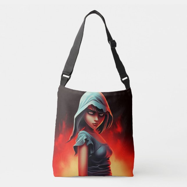 Blue hat girl tote bag (Front)