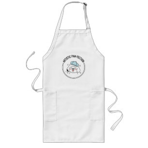 Blue Hat Poodle Lineart Artistic Vibes Cooking Long Apron